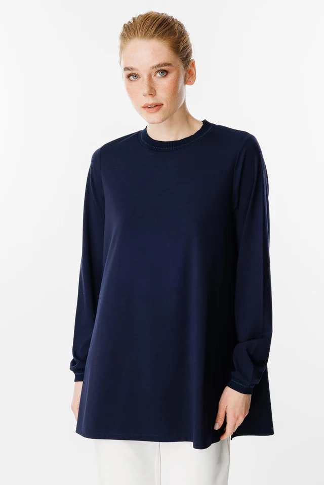 GHİSA Uzun Kol Basic Tunik 4829 - Lacivert