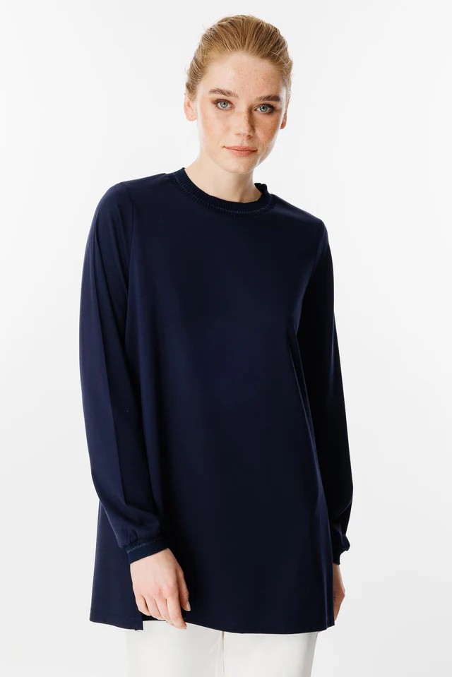 GHİSA Uzun Kol Basic Tunik 4829 - Lacivert
