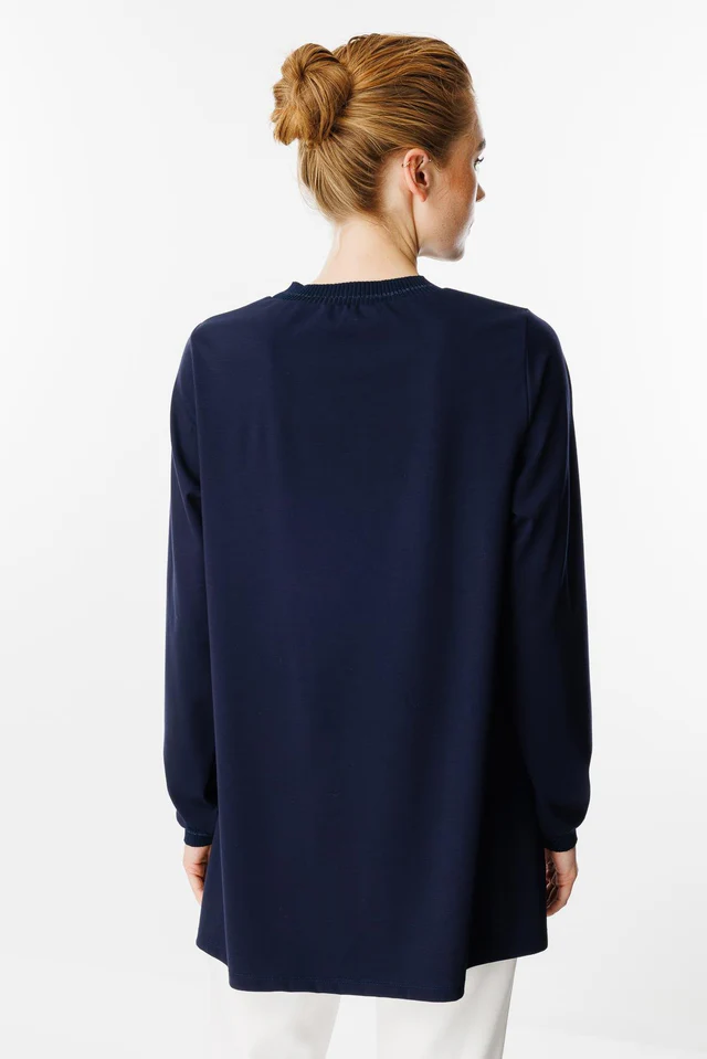 GHİSA Uzun Kol Basic Tunik 4829 - Lacivert