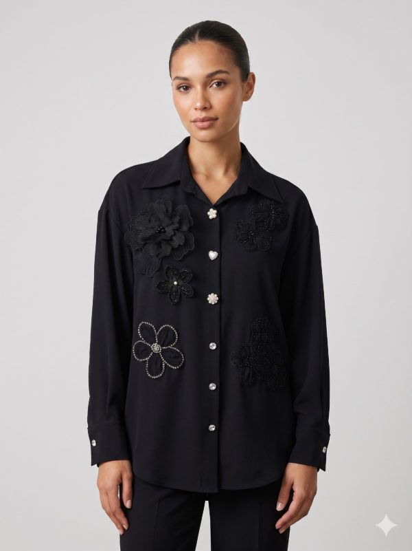 GİLDA Çiçek İşleme Detaylı Gömlek 40136