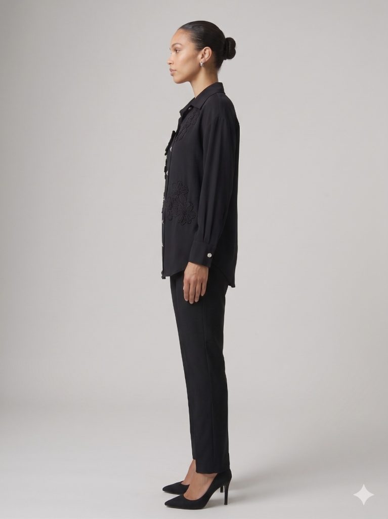 GİLDA Çiçek İşleme Detaylı Gömlek 40136