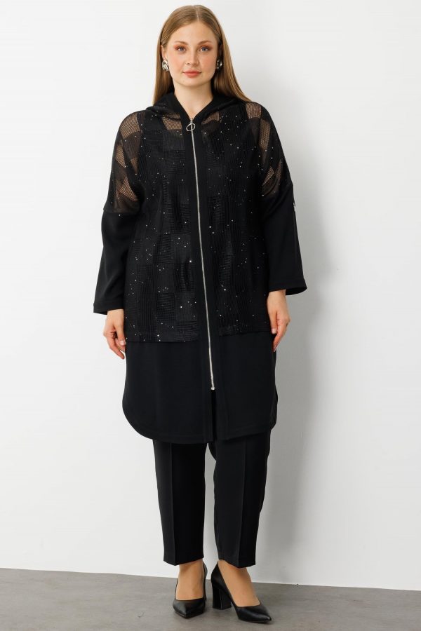 GİLDA Pullu File Detaylı Kolu Apoletli Kapişonlu 70009