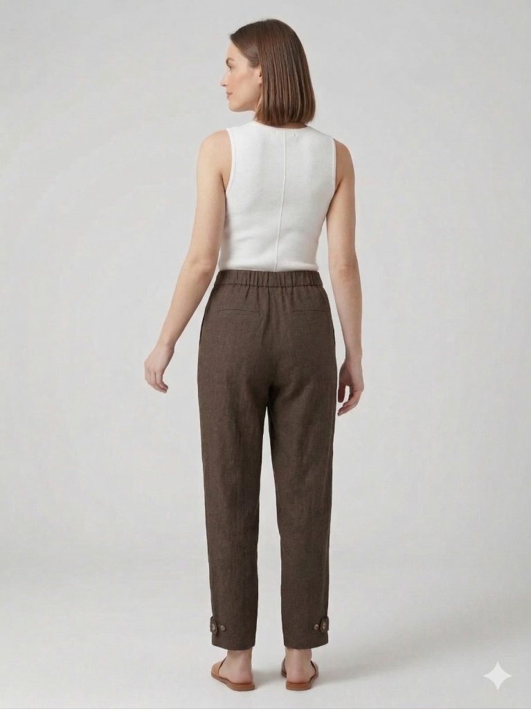 GİLDA Paçaları Apoletli Kupra Pantolon 30133 - kahve