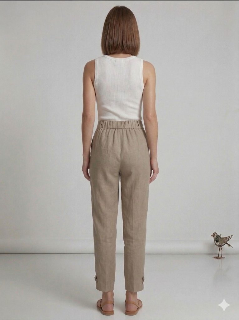 GİLDA Paçaları Apoletli Kupra Pantolon 30133 - VİZON