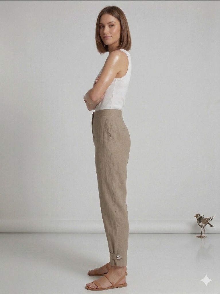 GİLDA Paçaları Apoletli Kupra Pantolon 30133 - VİZON