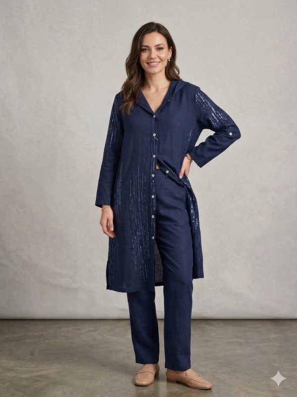 GİLDA Pul İşlemeli Kapuşonlu Tunik 40271