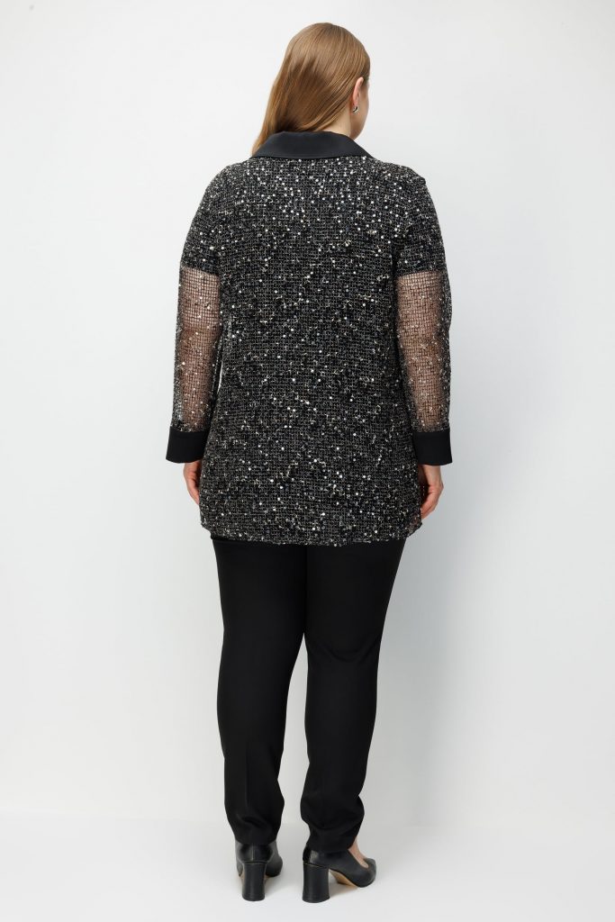 GİLDA Cep Kapaklı Pullu Fileli İç Bluzlu Tunik 40367 - Siyah