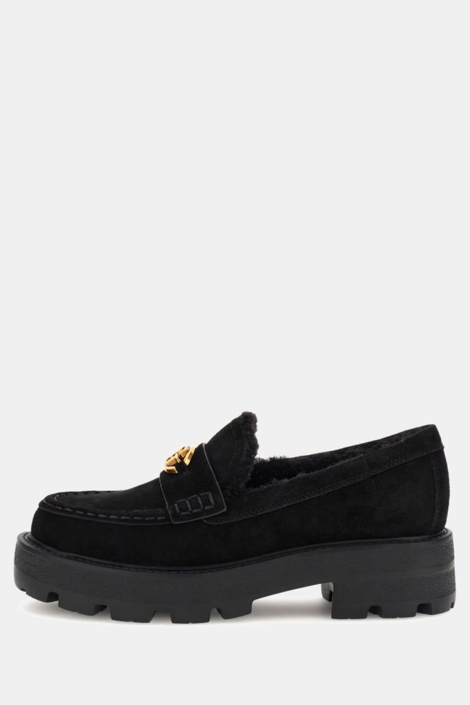 GUESS Yanikay Deri Karışımlı Makosen Ayakkabı FLFYKYSUE14 - Siyah