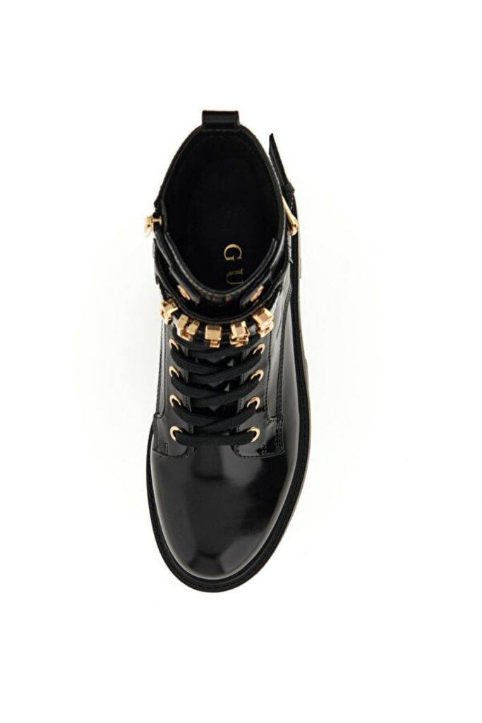 GUESS Vaires Rugan Logolu Ayakkabı FLTSOMPAT10 - Siyah