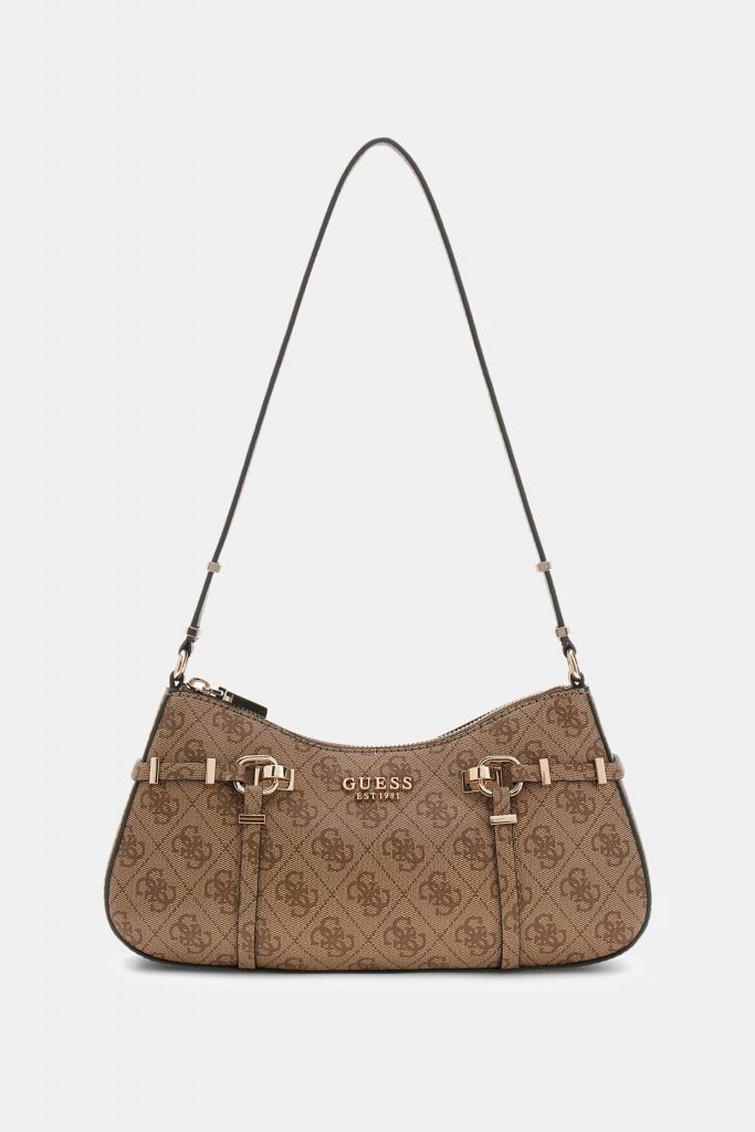 GUESS Leona Logo Omuz Çantası HWSG9917180 - Latte