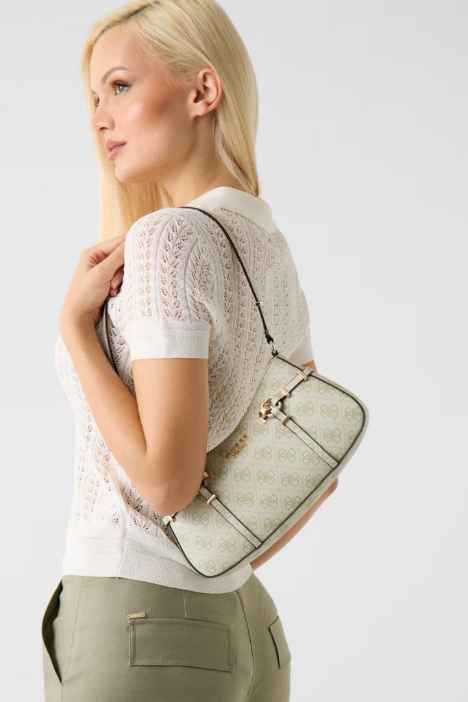 GUESS Leona Logo Omuz Çantası HWSG9917180 - YEŞİL