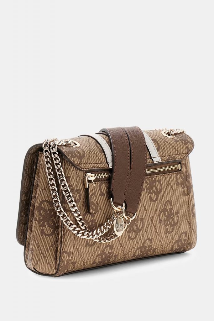 GUESS Noelle Logolu Çapraz Çanta HWSS9672210 - Latte