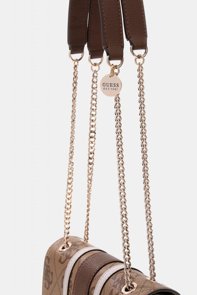 GUESS Noelle Logolu Çapraz Çanta HWSS9672210 - Latte