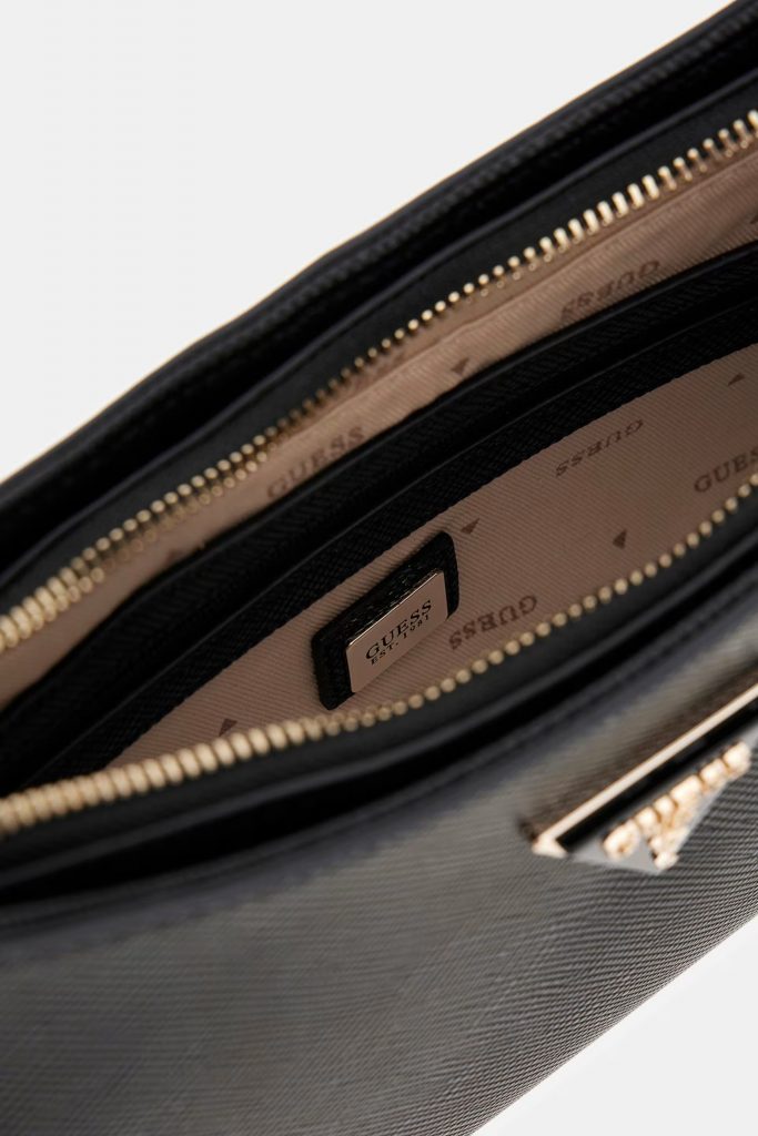 GUESS Noelle Saffiano Omuz Çantası HWZG9672180 - Siyah