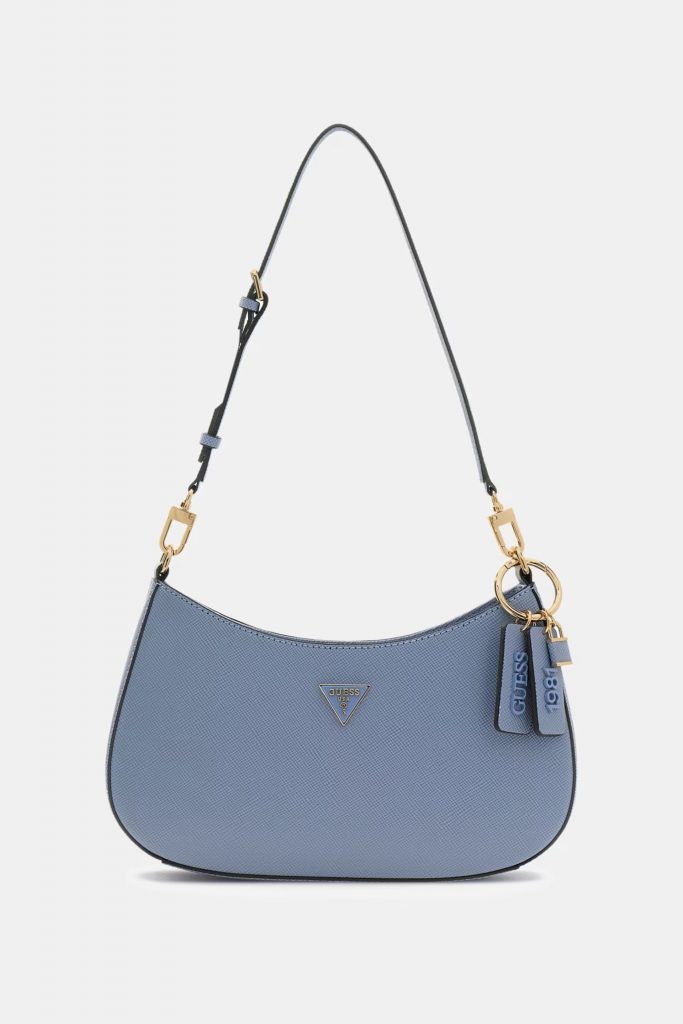 GUESS Noelle Saffiano Omuz Çantası HWZG9672180 - MAVİ