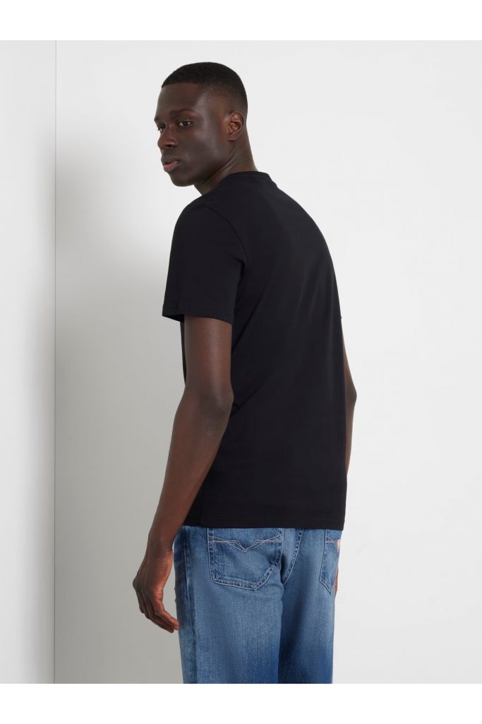 GUESS Kendinden Desenli T-shirt M4GI61J1314 - Siyah