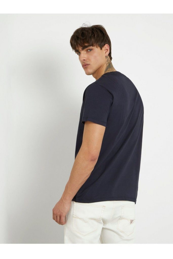 GUESS Kendinden Desenli T-shirt M4GI61J1314 - Lacivert