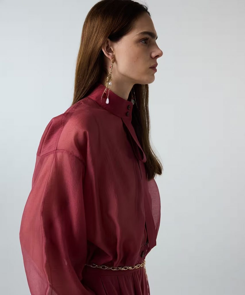 İPEKYOL Yüksek Yaka Yalon Bluz IS1260006111 - GÜL KURUSU