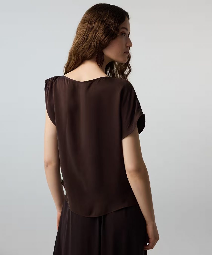 İPEKYOL Asimetrik Kol Bluz IS1260006173 - kahve