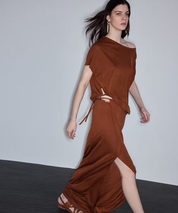 İPEKYOL Kontrast Biyeli Maksi Etek IS1260004084