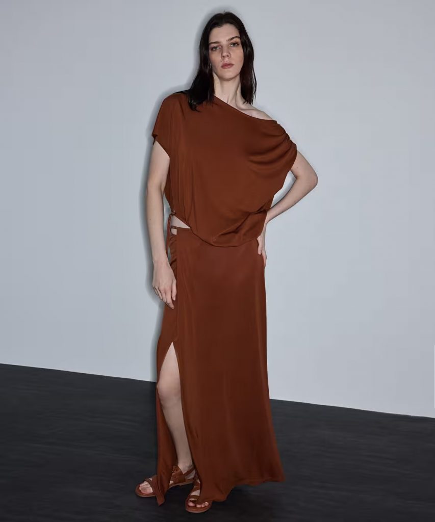 İPEKYOL Kontrast Biyeli Maksi Etek IS1260004084