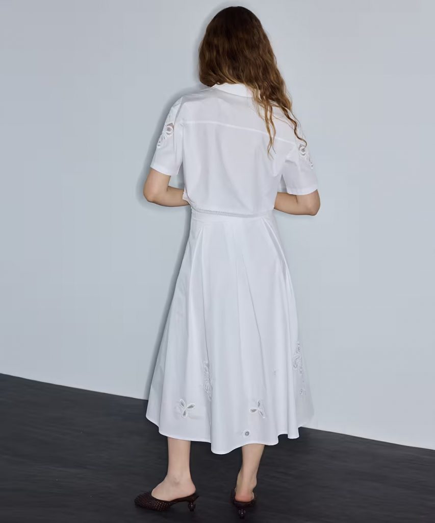 İPEKYOL Boncuk ve Organze Aplikeli Etek IS1260004133 - Beyaz