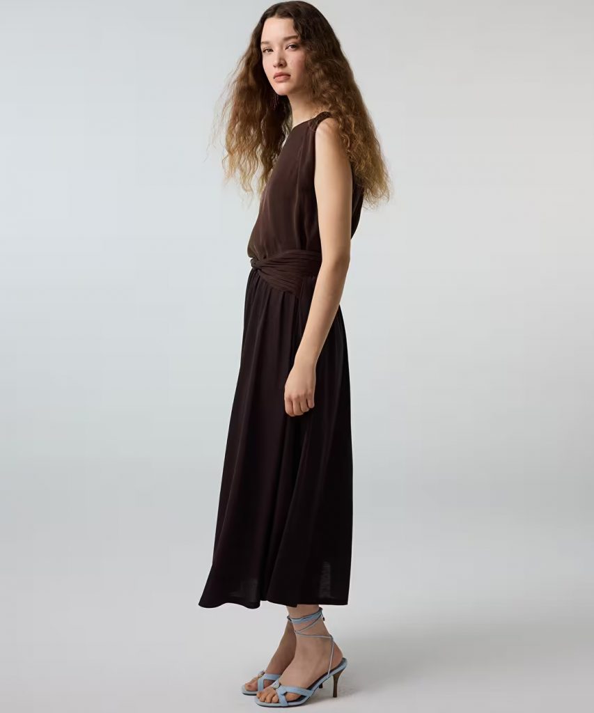 İPEKYOL Nervürlü Kuşaklı Kloş Etek IS1260004145