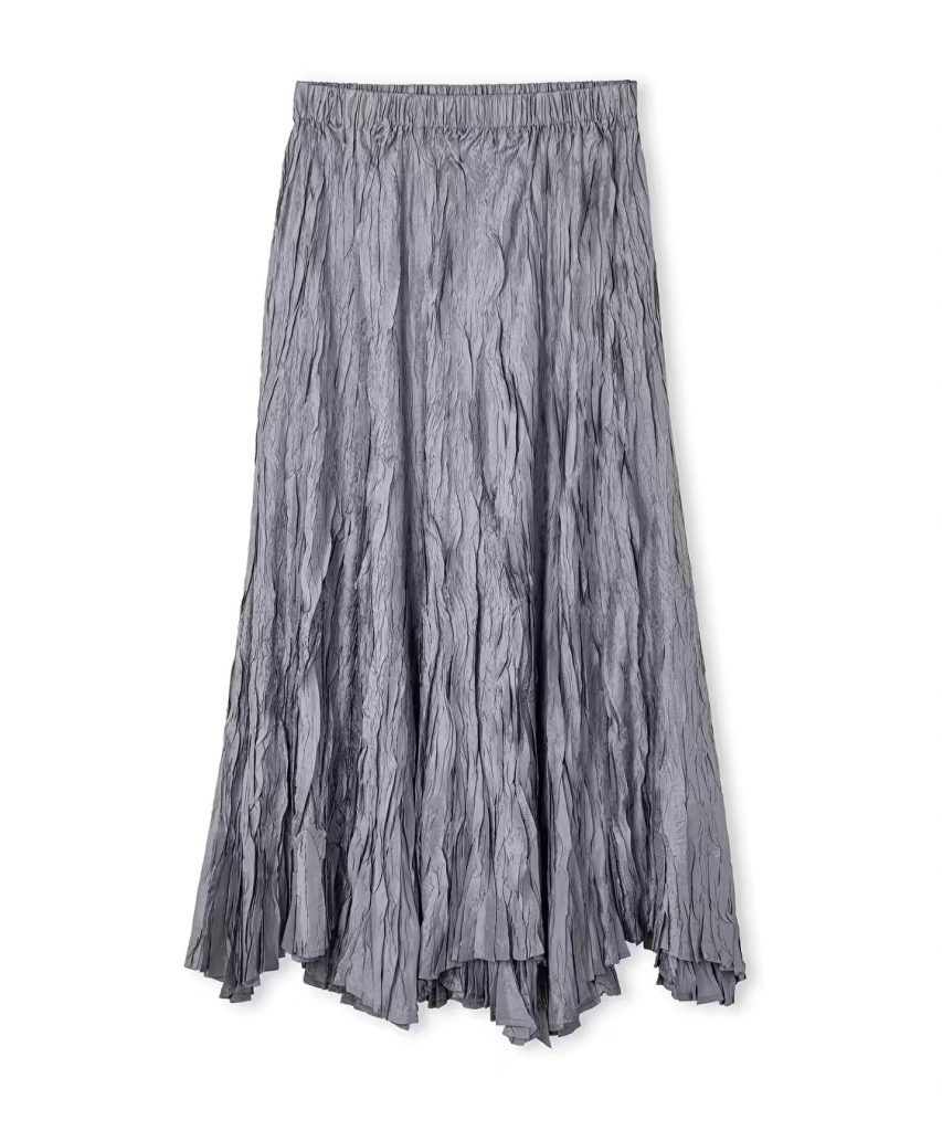 İPEKYOL Kırışık Efektli Kloş Etek IS1260004151 - GRİ