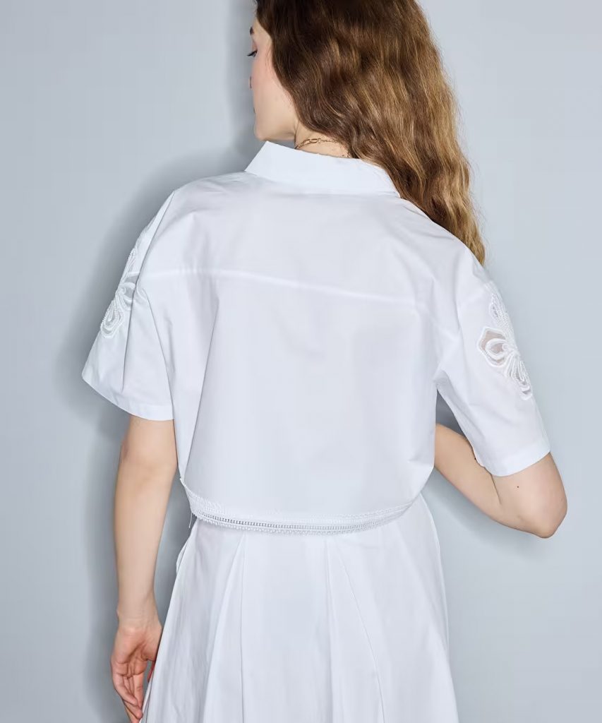 İPEKYOL Boncuk İşlemeli Nakışlı Poplin Gömlek IS1260025218