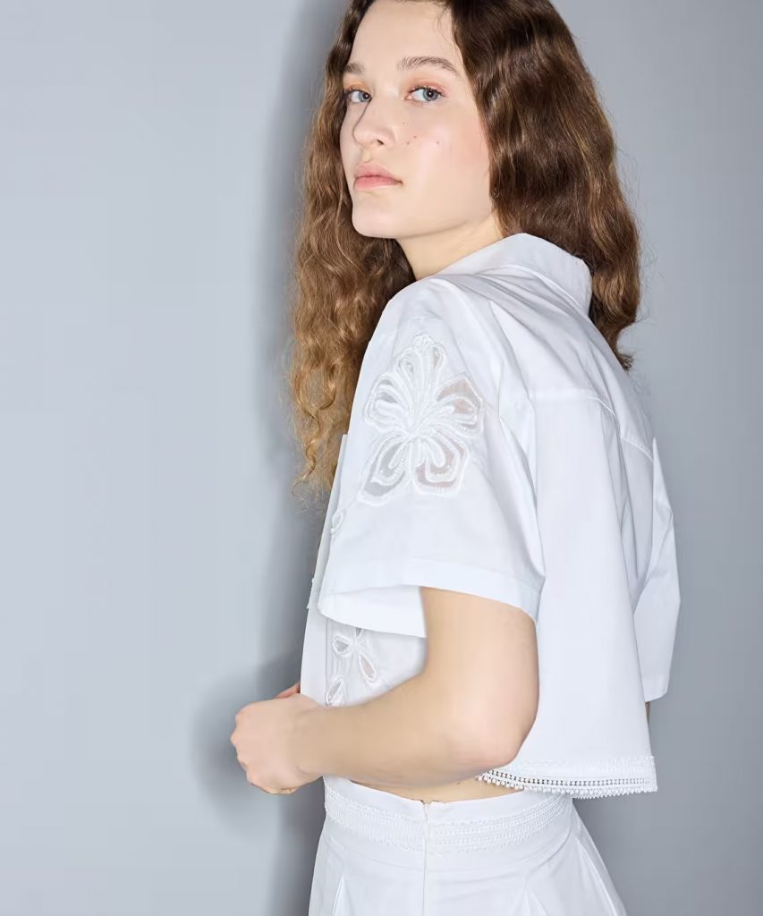 İPEKYOL Boncuk İşlemeli Nakışlı Poplin Gömlek IS1260025218 - Beyaz