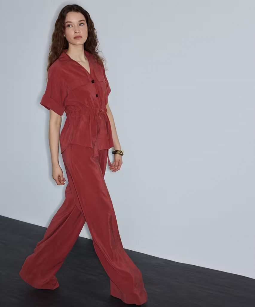 İPEKYOL Modal İçerikli Wide Leg Pantolon IS1260003247 - KİREMİT