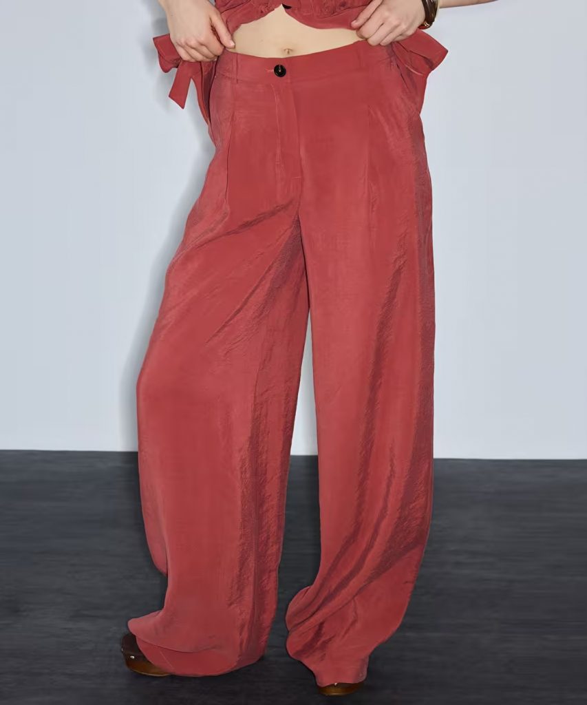 İPEKYOL Modal İçerikli Wide Leg Pantolon IS1260003247 - KİREMİT