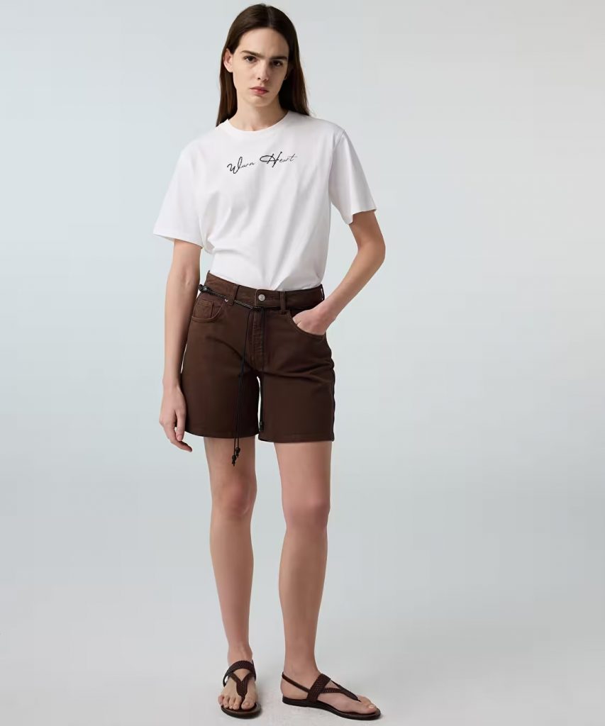 İPEKYOL Slogan Baskılı İşlemeli Tişört  IS1260070245 - EKRU