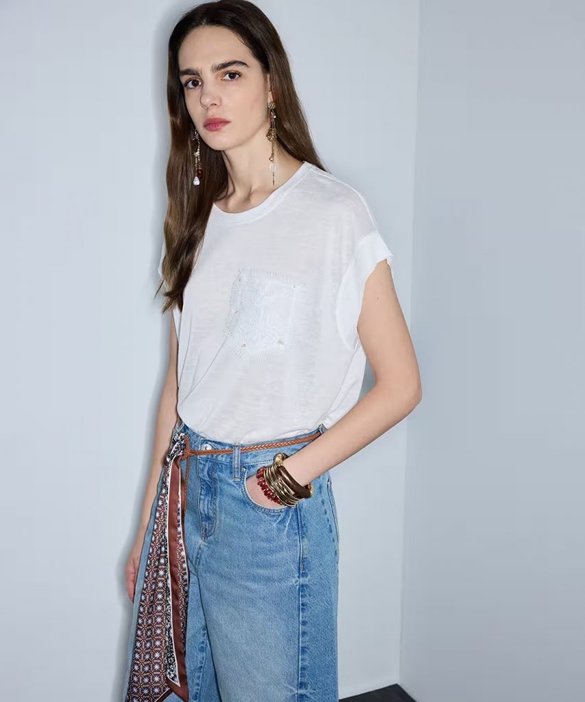 İPEKYOL Kroşe Cepli T-shırt IS1260070246 - EKRU