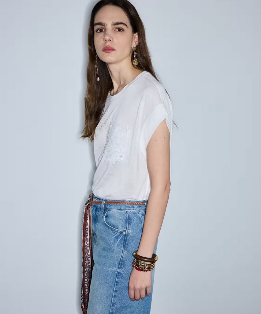 İPEKYOL Kroşe Cepli T-shırt IS1260070246 - EKRU