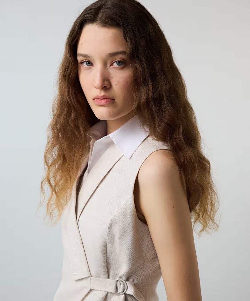 İPEKYOL Çift Parça Görünüm Yelek IS1260007036 - TAŞ