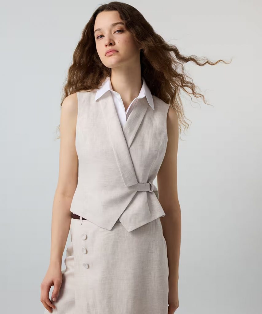 İPEKYOL Çift Parça Görünüm Yelek IS1260007036 - TAŞ