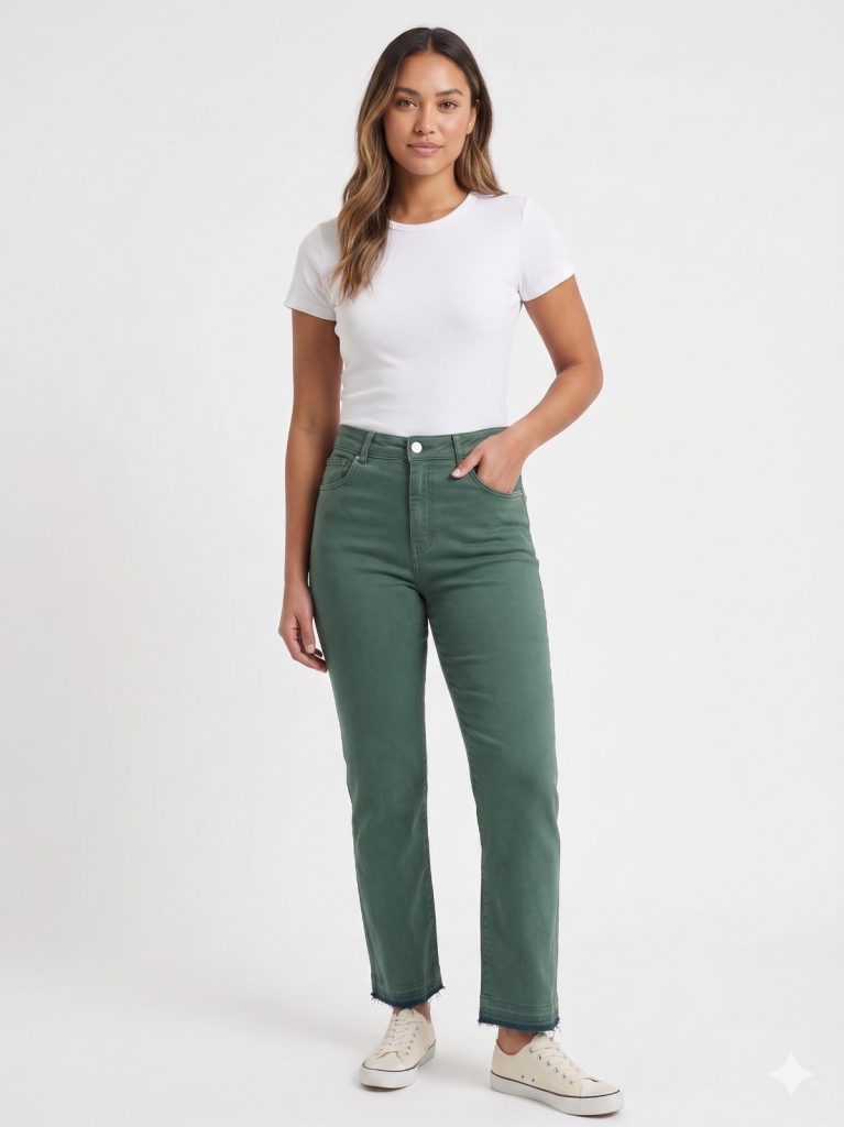 KASHA Paça Detaylı Pantolon 26YP804 - YEŞİL