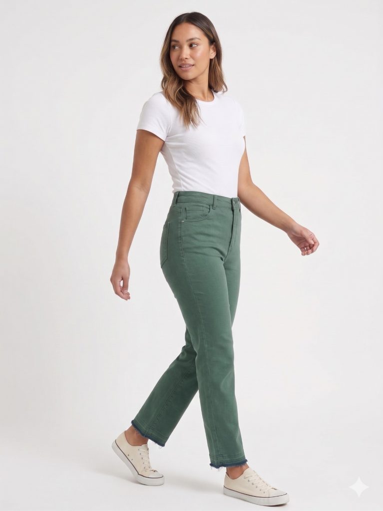 KASHA Paça Detaylı Pantolon 26YP804 - YEŞİL