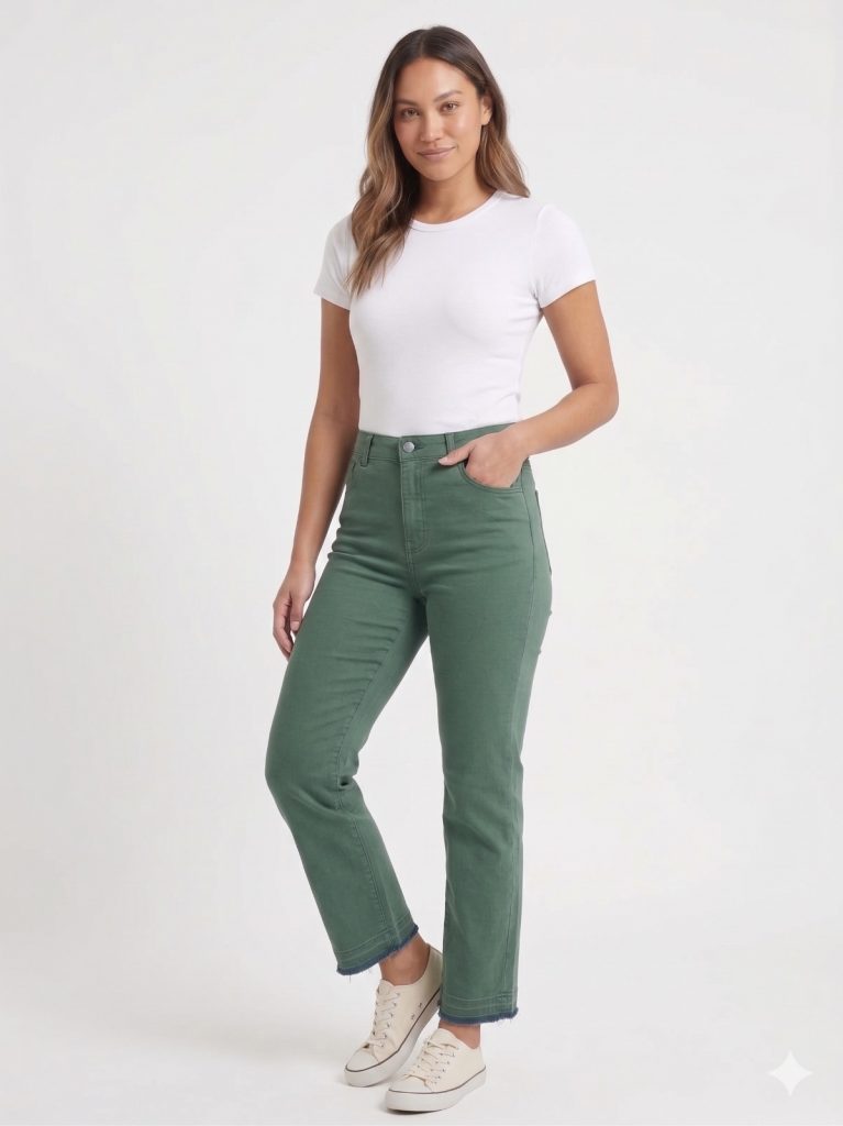 KASHA Paça Detaylı Pantolon 26YP804 - YEŞİL