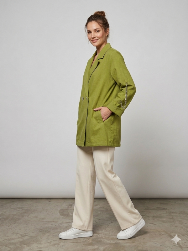 KAYRA Kolu Zincir Detaylı Ceket 73022