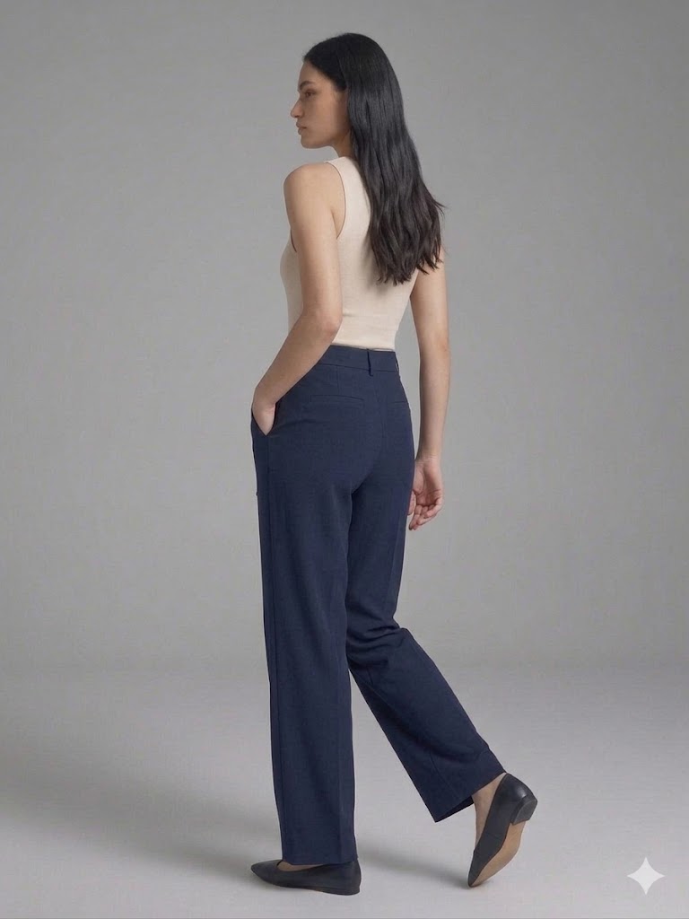 KAYRA Önden İp Detaylı Pantolon 19120 - K.LACİVERT