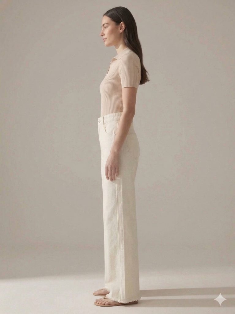 KAYRA Paçası Püsküllü Pantolon 79043 - EKRU