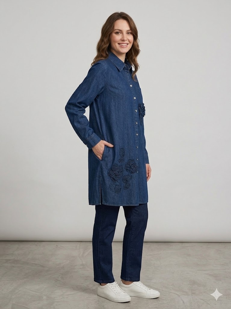 KAYRA Çiçek Detaylı Tunik 21080 - KARMA