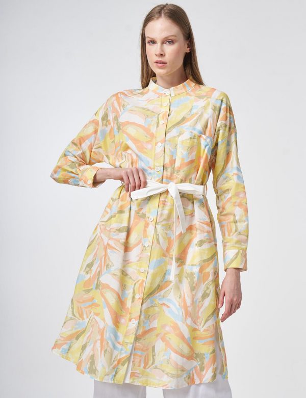 KAYRA %100 Pamuklu Hakim Yaka Uzun Tunik 21133