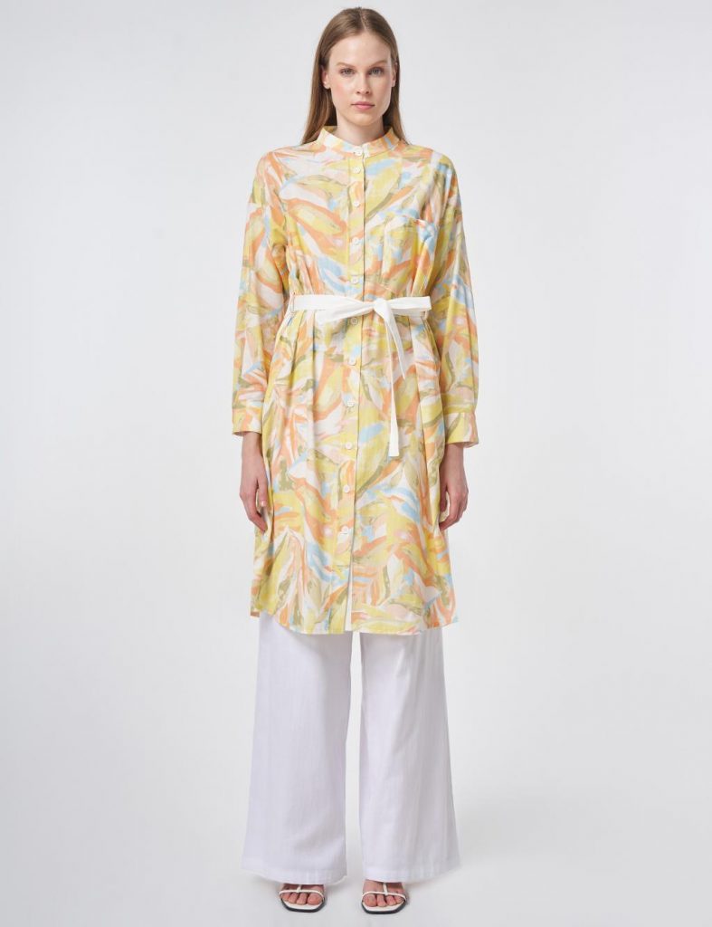 KAYRA %100 Pamuklu Hakim Yaka Uzun Tunik 21133