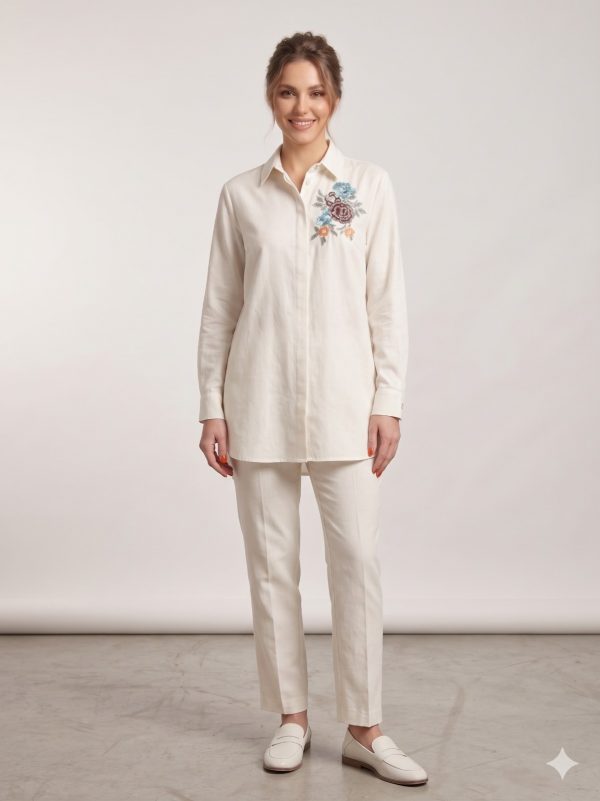 KAYRA Çiçek Detaylı İşlemeli Tunik 21153