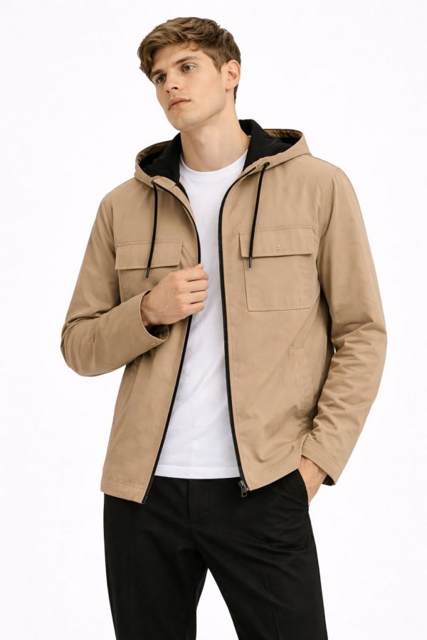 KİP Yakası Cepli Kapüşonlu Mont 10025