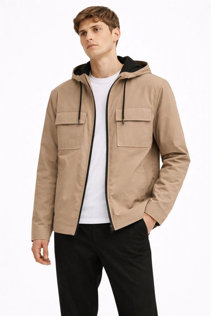 KİP Yakası Cepli Kapüşonlu Mont 10025 - A.KAHVE