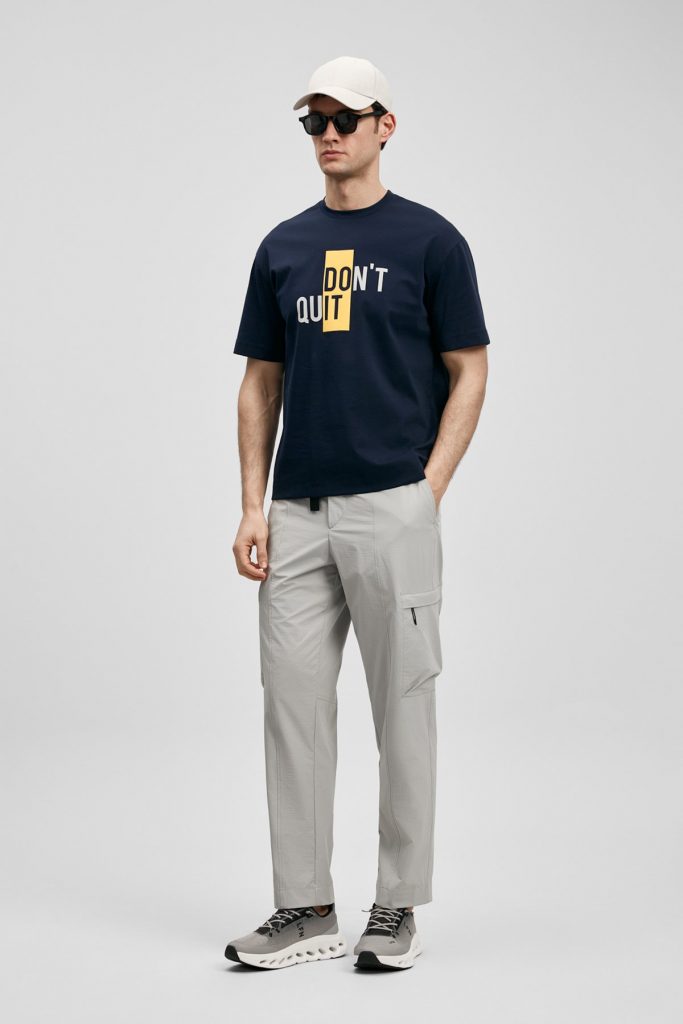 LUFİAN Carl Modern Grafik Tişört 111020285 - Lacivert